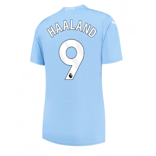 Ženski Nogometni dresi Manchester City Erling Haaland #9 Domači 2023-24 Kratek Rokav